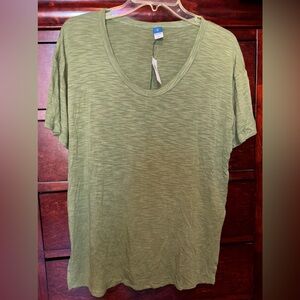 Women’s Old Navy Green Scooped Neck Luxe Oversized Shirt